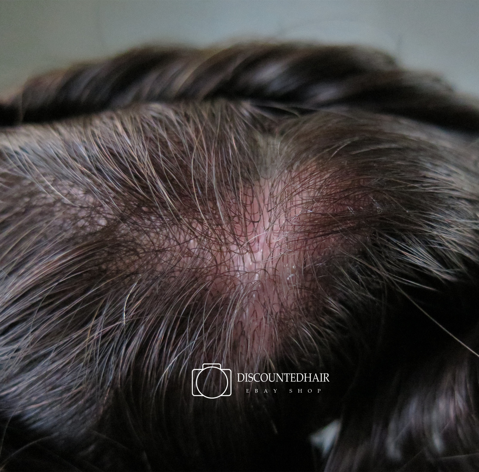 Mens Super Thin Skin Human Hair Replacement System Black Hairpiece Toupee #1B