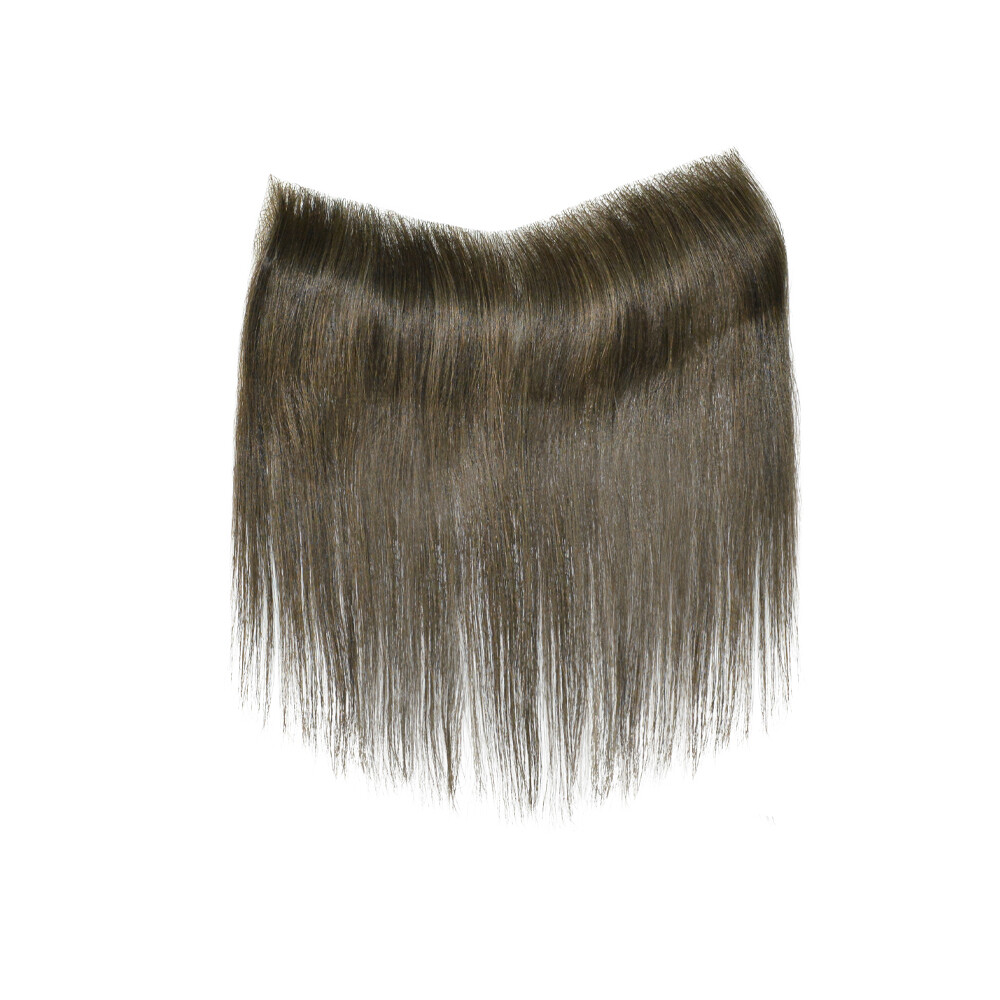 Mens Frontal Thin Skin V Loop Human Hair Natural Black Fringe Receding Hairline