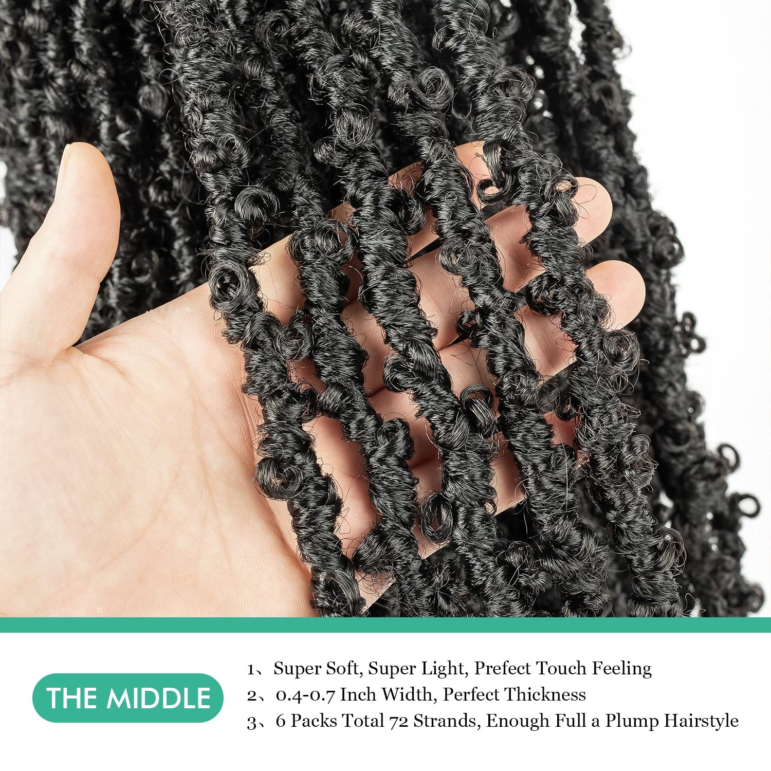 Guohui Butterfly Locs Crochet Hair 16 Inch 6 Packs Color Natural Black All