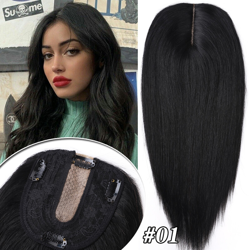 AAA 100% Virgin Remy Human Hair Silk Base Women Topper Hairpiece Toupee Wigs 8″