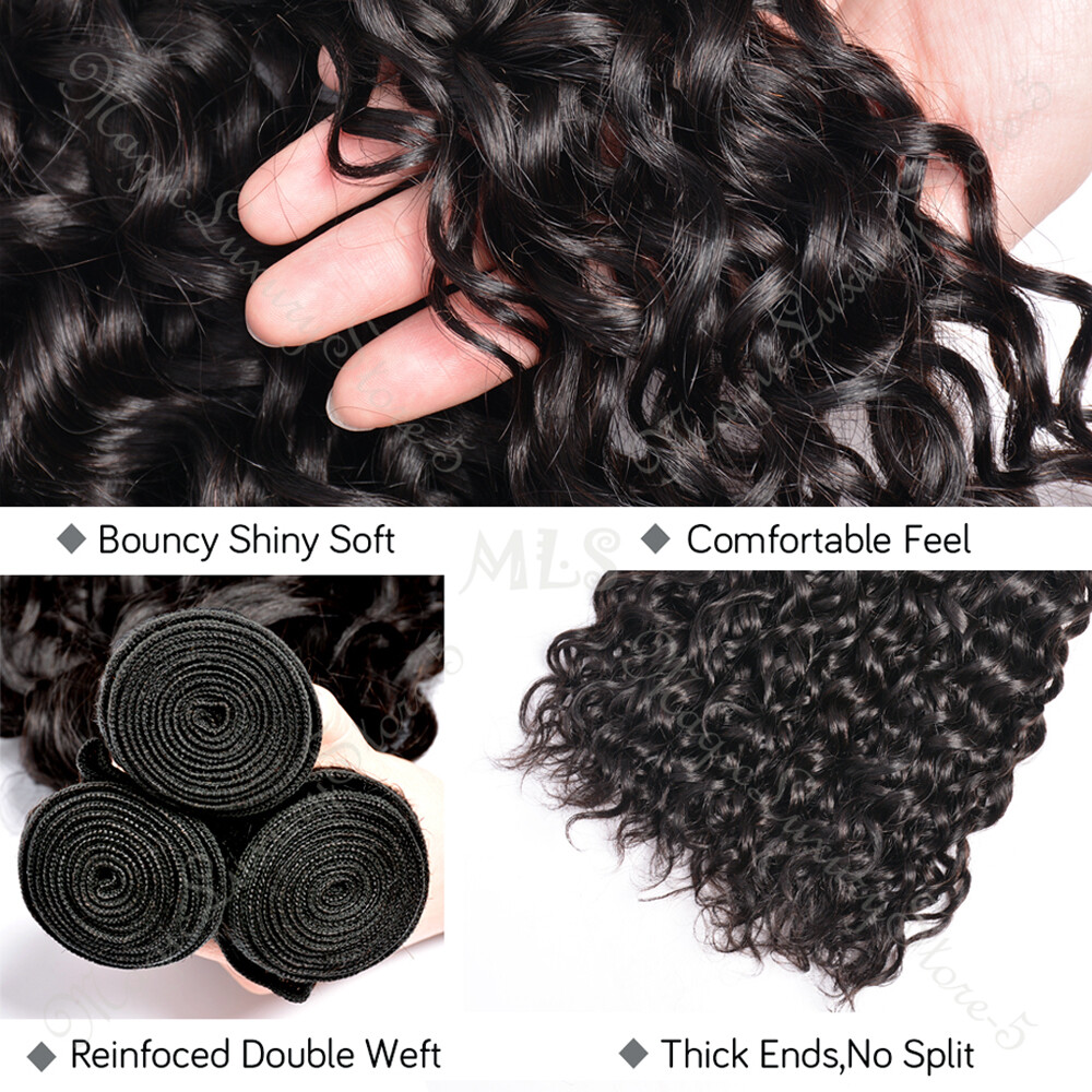 8A Brazilian Virgin Human Hair Straight/Body/Deep/Curly Wave Extensions 3Bundles