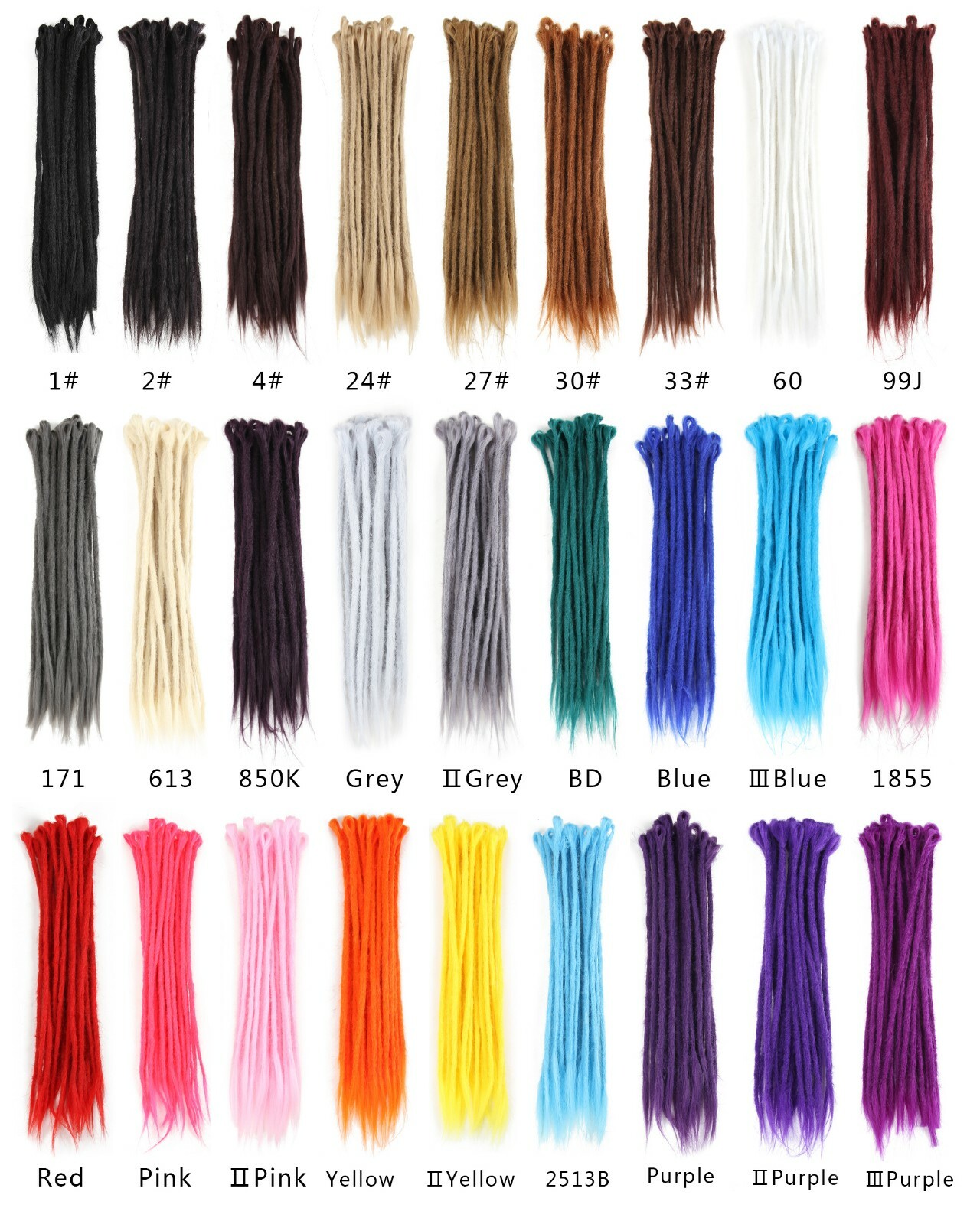 20inch Ombre Dreadlocks Hair Extensions Synthetic Crochet Braiding Dreads Loc