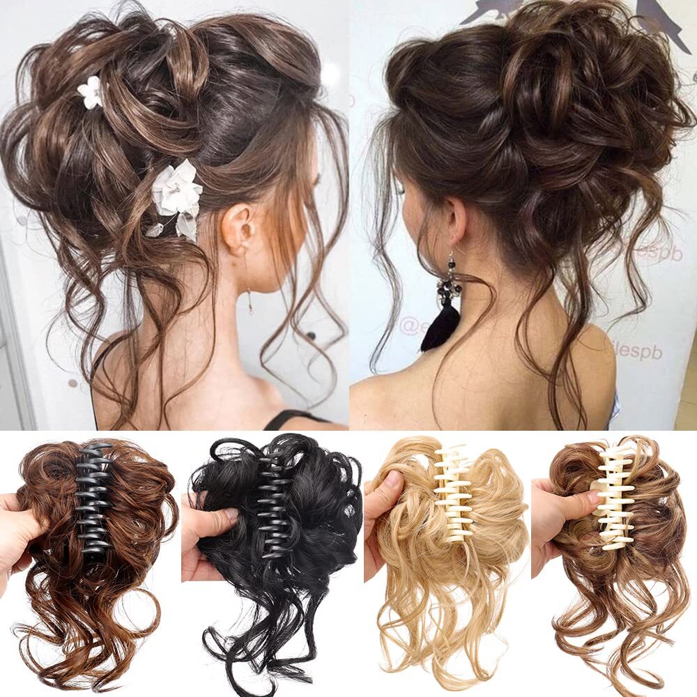 Messy Bun Hair Piece Scrunchie Updo Real Thick Hair Extensions as Human Hair USA