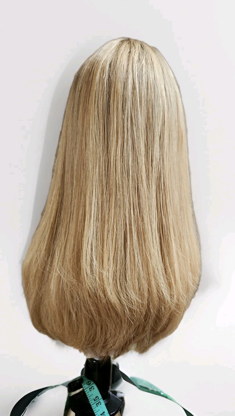 100% HUMAN HAIR A GOLDEN BLONDE LACE TOP WIG 22” M CAP