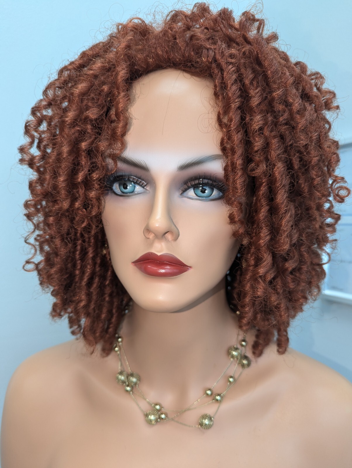 Fashion Synthetic Natural Look Spiral Twist Coily Wig Color Hot Red #130