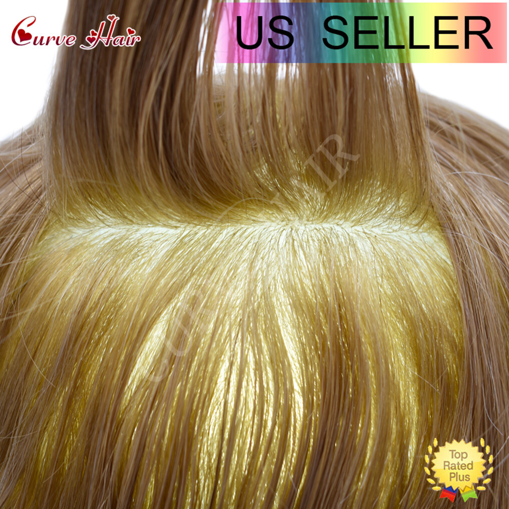 50+ Color Men Toupee Hair Replacement System Full Poly Thin Skin Human HairPiece
