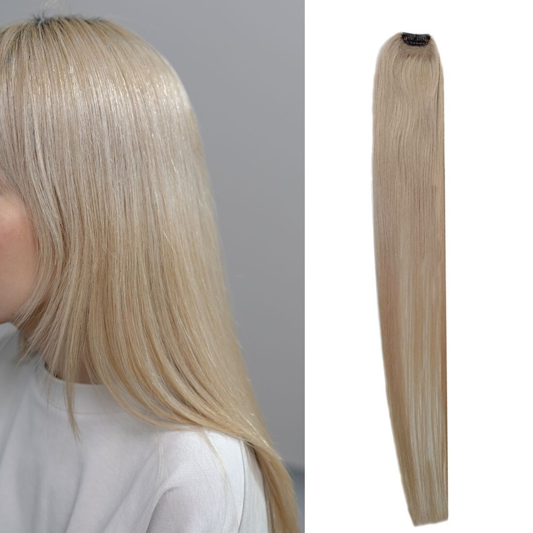 100%REMY HAIR EXTENSION ONE CLIP STRAND-#22COLOR NO. HAIR STREAKS HIGHLIGHTS