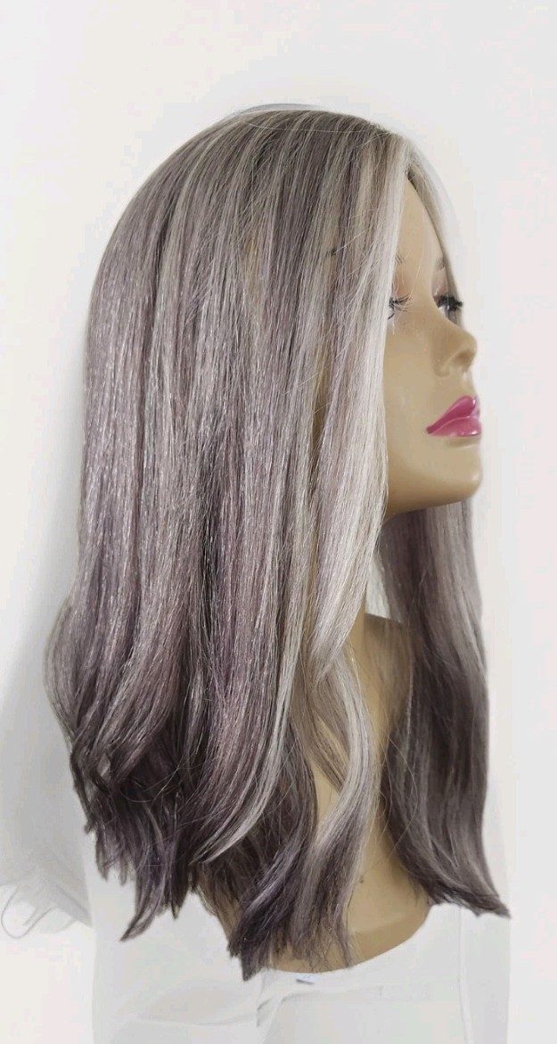 $200 (Full Price$920) DEPOSIT CUSTOM OERDER HUMAN HAIR SILKTOP GRAY TOPPER 18”