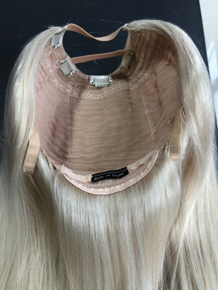Long U Shape Glueless 100% Real Human Hair Machine 3/4 Weft Cap Wig Highlights