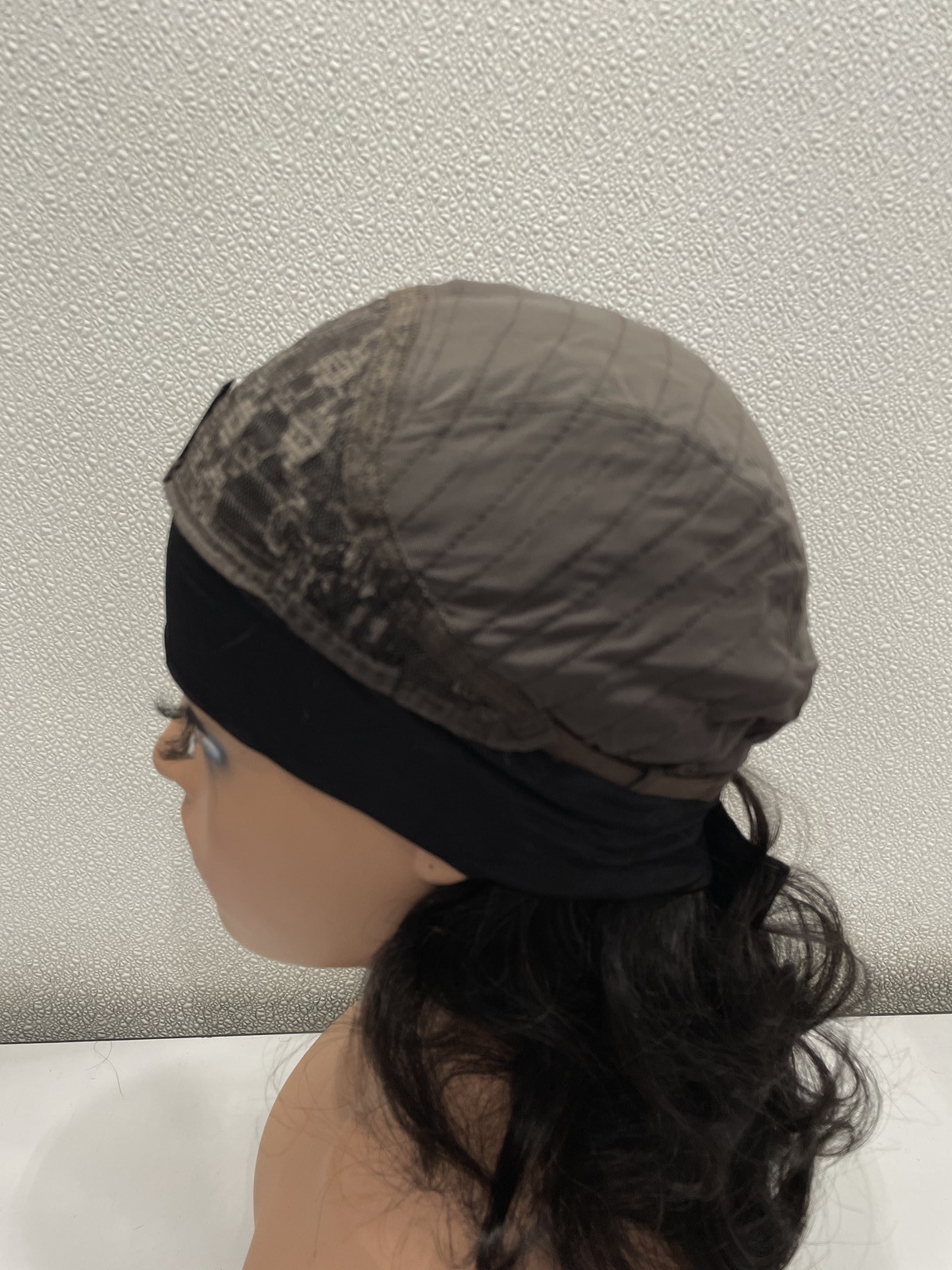 Natural Black Body Wave Human Hair Blend Glueless Headband Wig, 14″