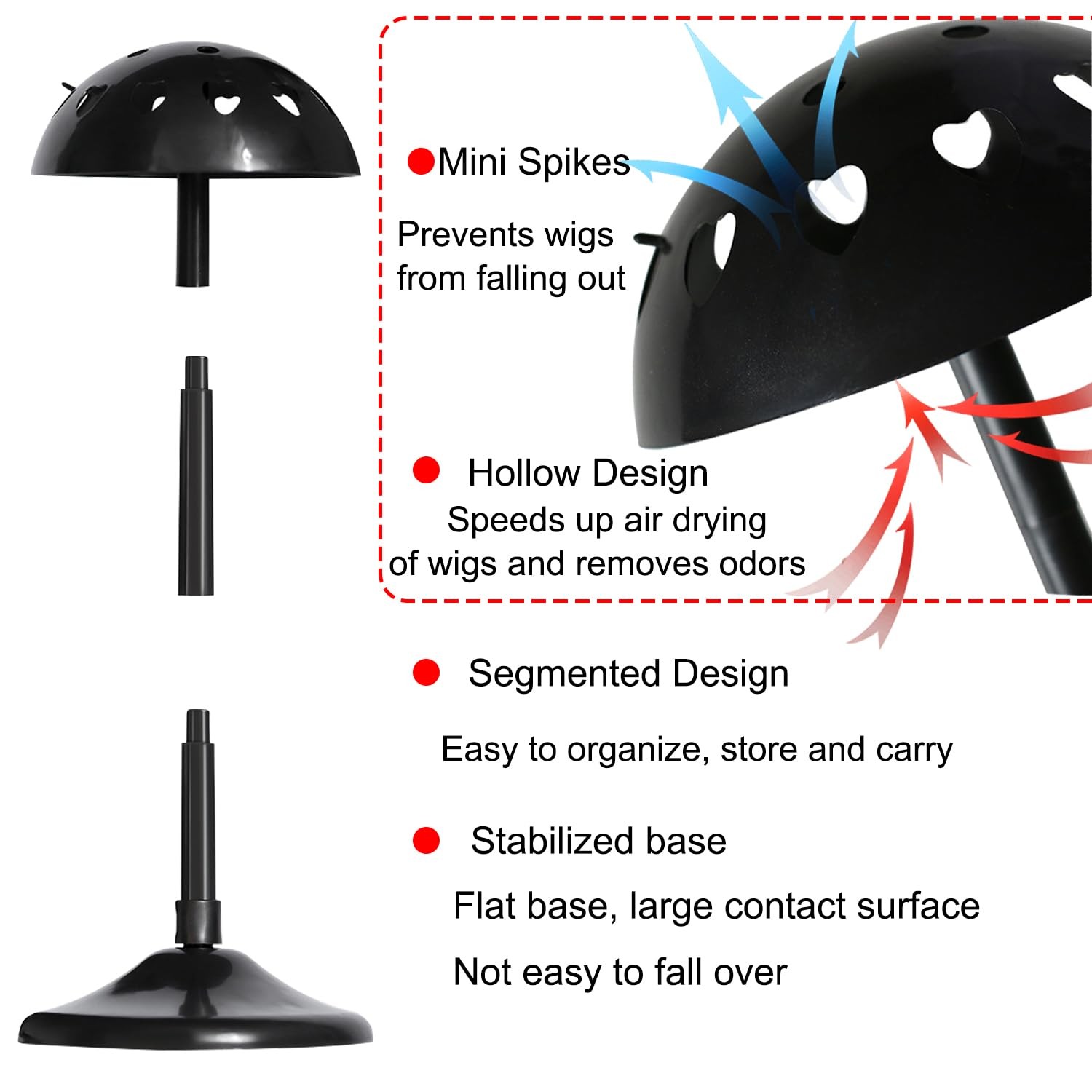 Wig Stand Adjustable Wig Holder with Lace Non-Slip Wig Head Display for Styling