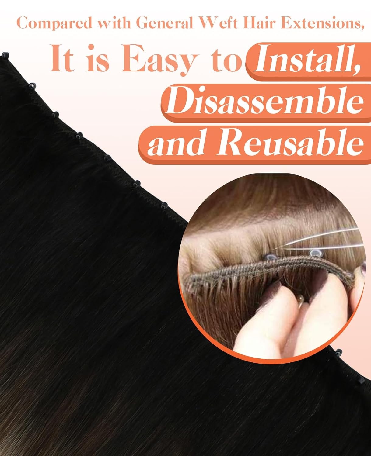 Sunny Hair BEADED 20in Brown/Platinum Blonde Hair Extensions – MB_6-60-6_20_50G3