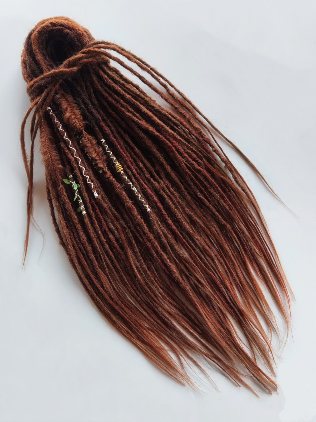 Synthetic DE Dreadlocks Auburn Blend Boho Handmade Dreadlock Extensions Full Set