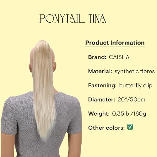 20″ Hairpiece Ponytail Clip On Extensions With blond mix #26T613A H151