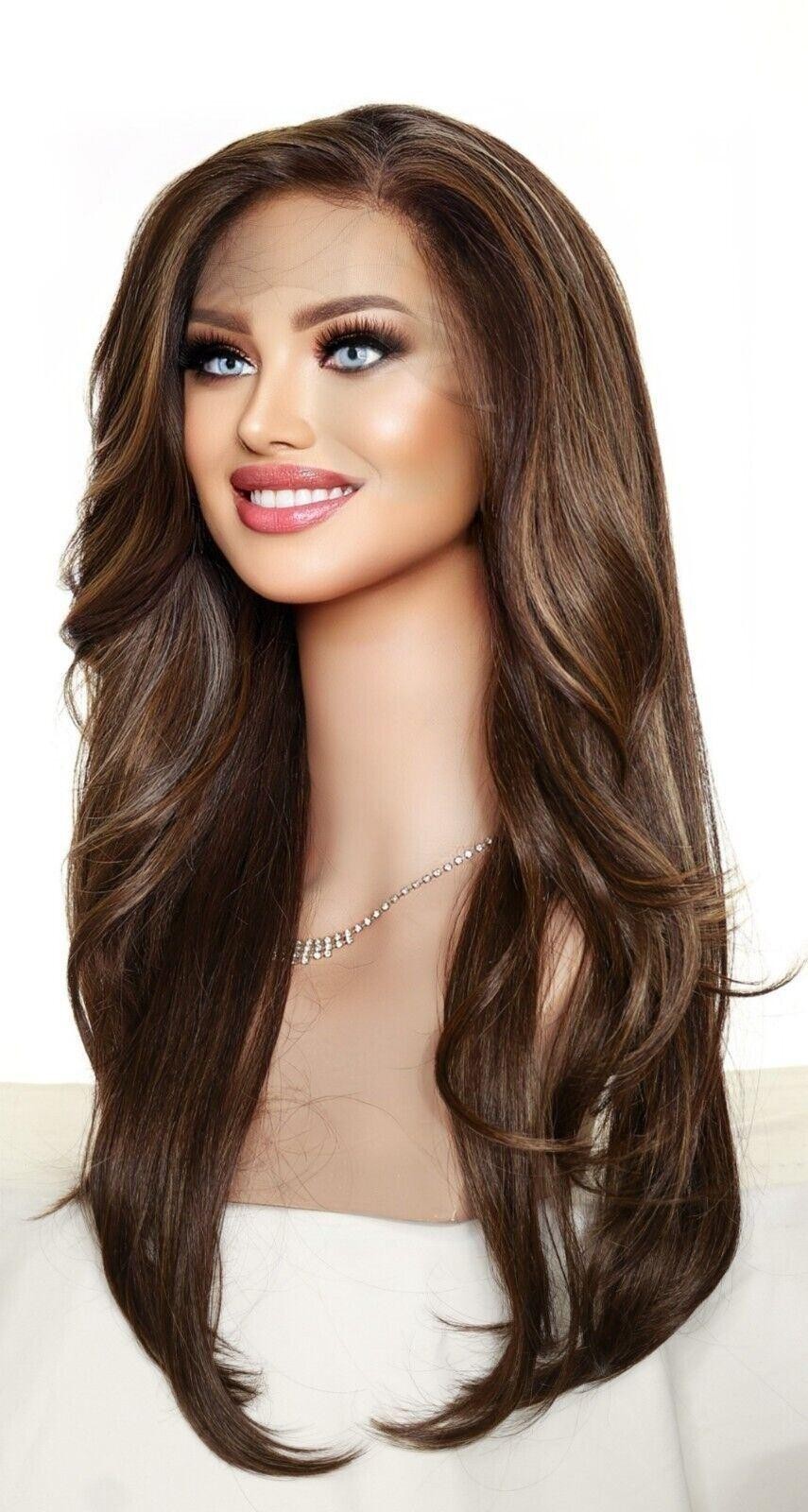 Swiss Lace Front Wig 4X4 Silk Top Handtied Heat Safe FS8.27.613 Long Thick 1229