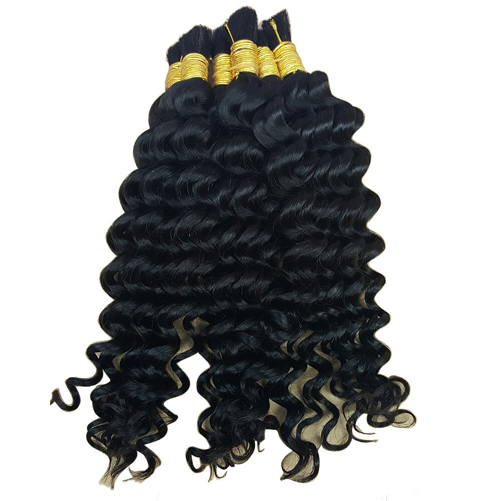 Bulk Braiding Hair Human Hair Micro Braids Brazilian Deep Wave Bulk Hair No Weft