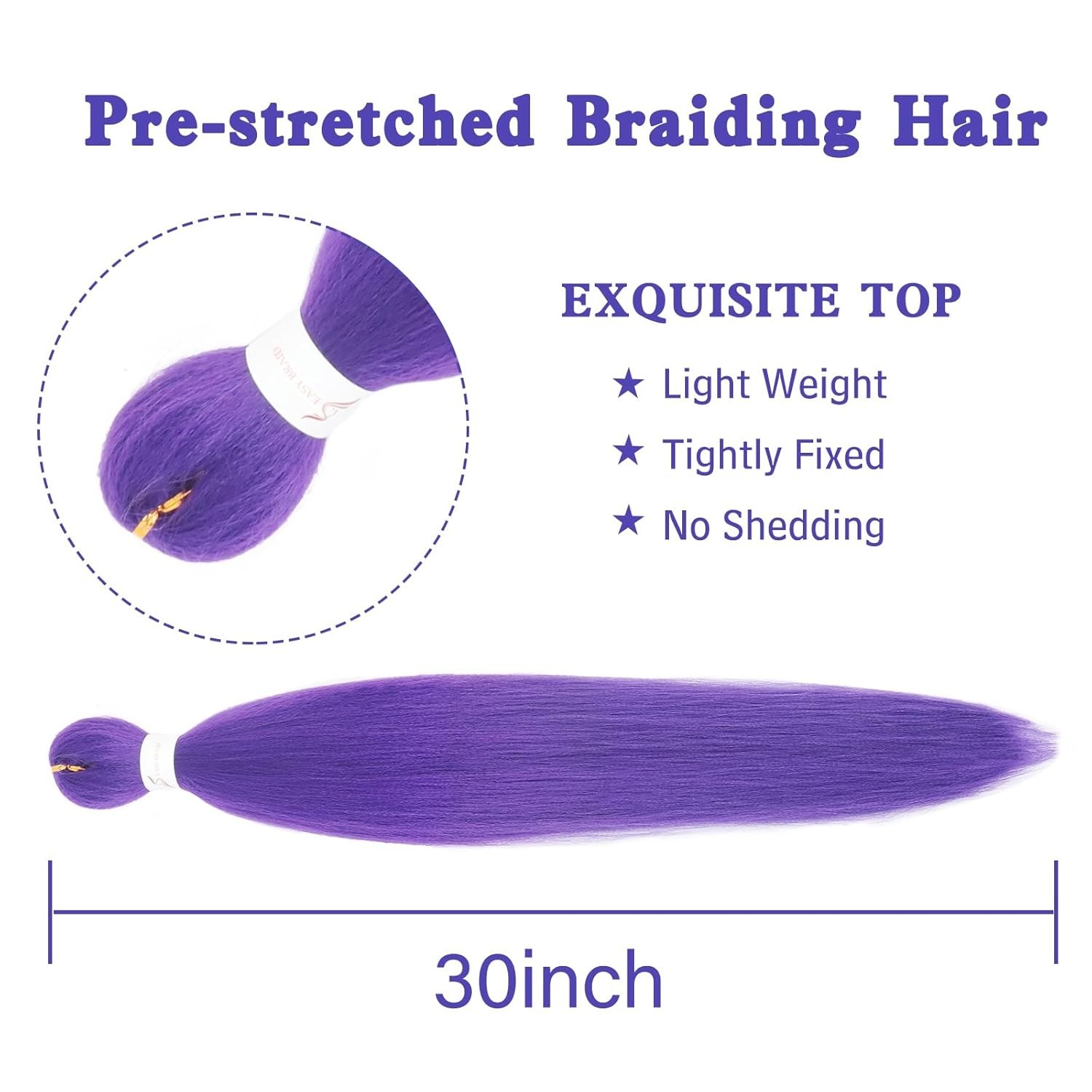 Flame-Retardant 30 Inch Purple Braiding Hair – Tangle Free & Easy to Install