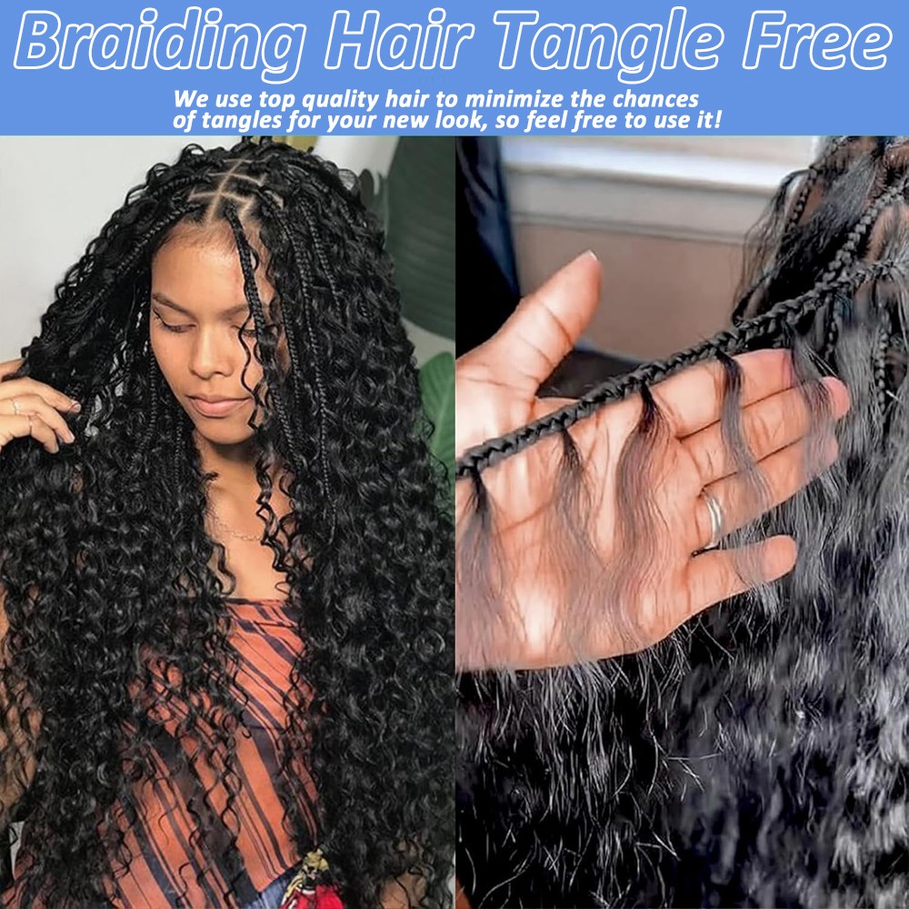 200g Long Curly Braiding Hair Deep Wave Crochet Hair for Black Women Boho Braids