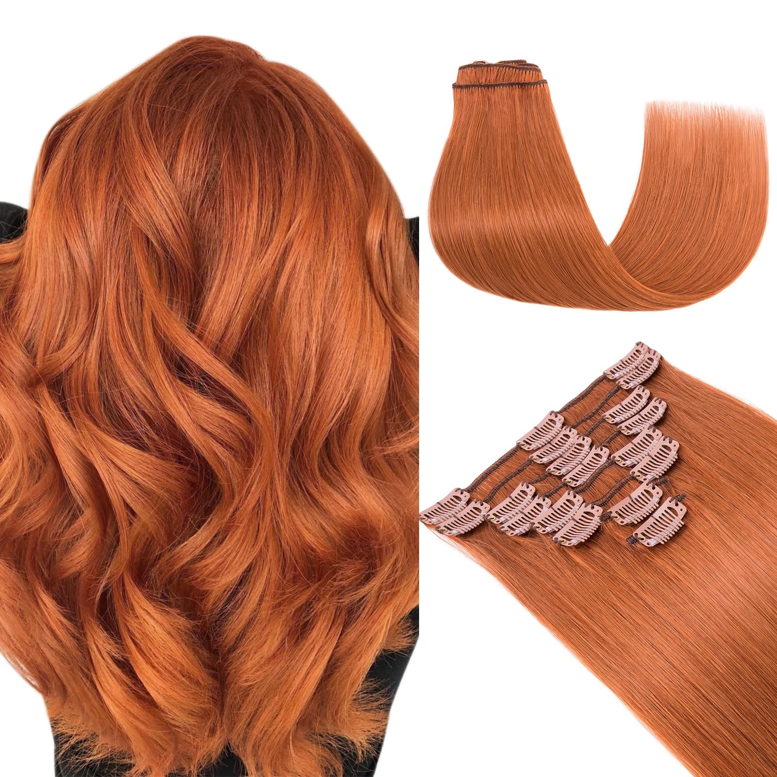 Hairro Clip In Extensions Human Hair 100 Real Hair Clip On Hairpieces Thin
