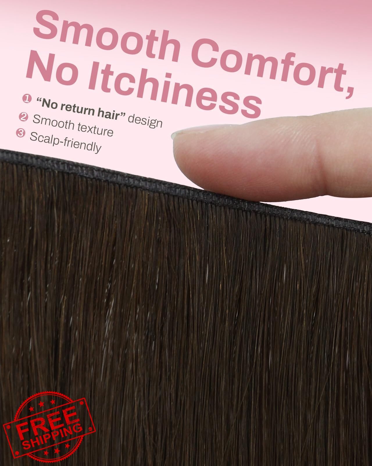 Moresoo Medium Brown Caramel Genius 22 inch 130g clip hair extensions