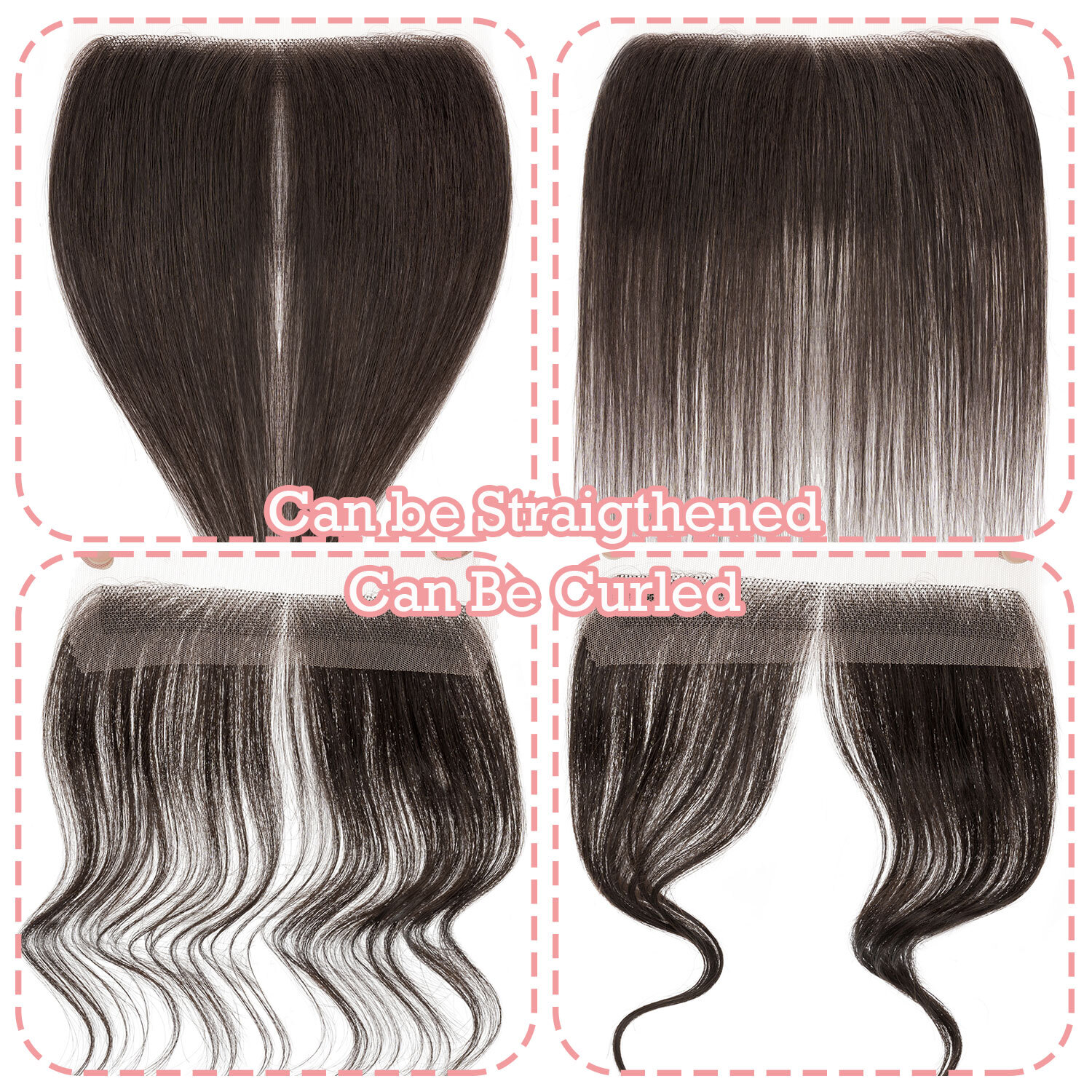 USA FULL LACE HAND-TIED FRONT HAIRLINE HUMAN HAIR PATCHES Hairpiece Women Topper