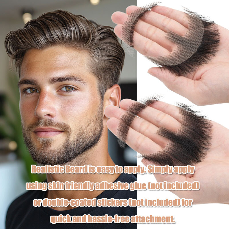 Fake Beard 100% Human remy Hair Face Beard and Mustache Adults Film Makeup cos