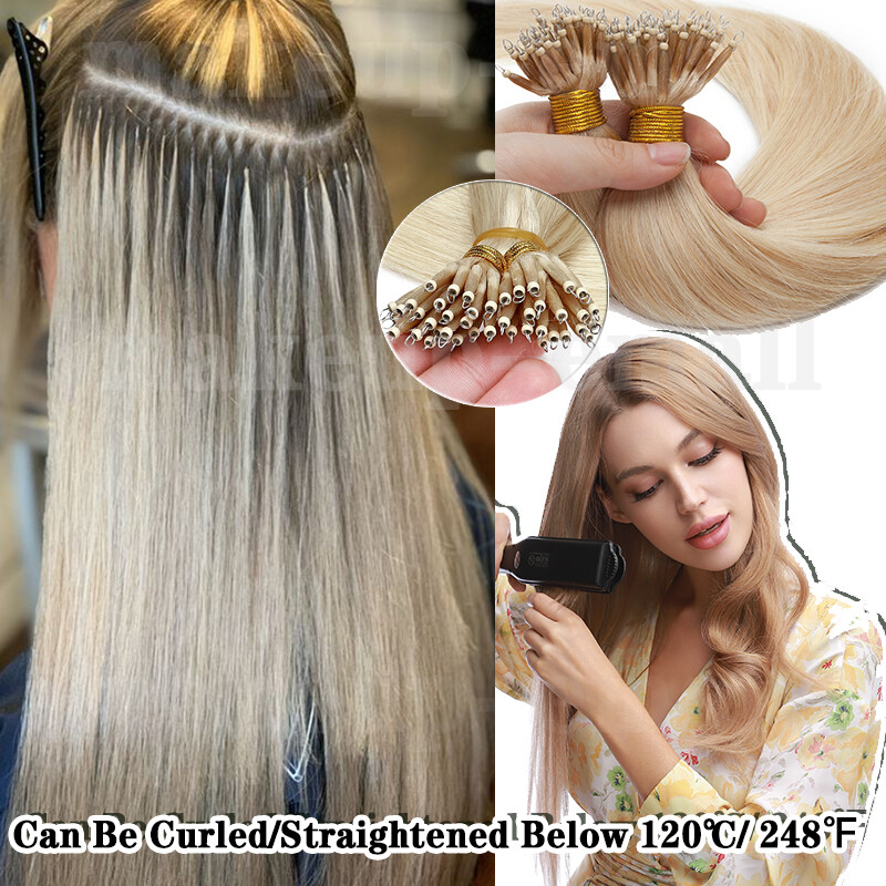 Nano Ring Tip Thick 100% Remy Human Hair Extensions 200g Micro Loop Ring Beads
