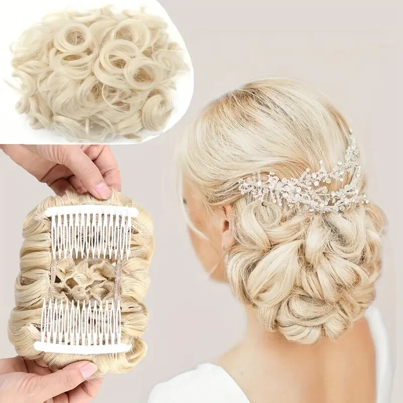 Messy Bun Hair Piece Scrunchie Ponytail Combs Hair Extensions Updo Chignon #60