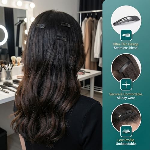 50 Pack Hair Extension Clips, 6 Teeth U-Shape Snap Clips for Hair Wefts, Wig &