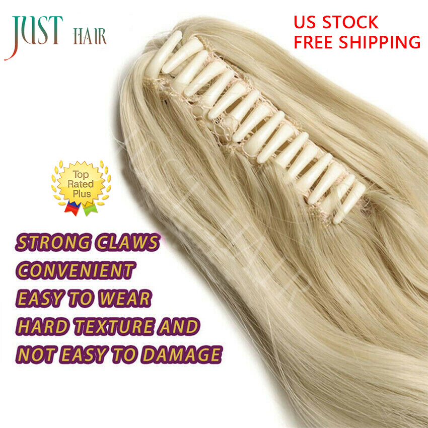 Real Thick Straight Claw Clip Ponytail Extension Long Wavy Pony Tail Hair Piece