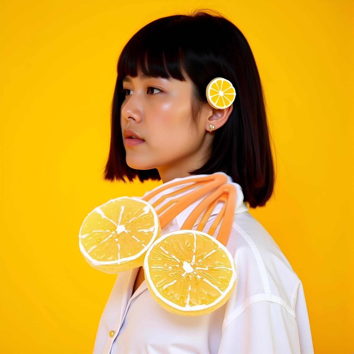 4Pcs Orange Slice Snap Hair Clips for Women Girls 1 Count (Pack of 4),
