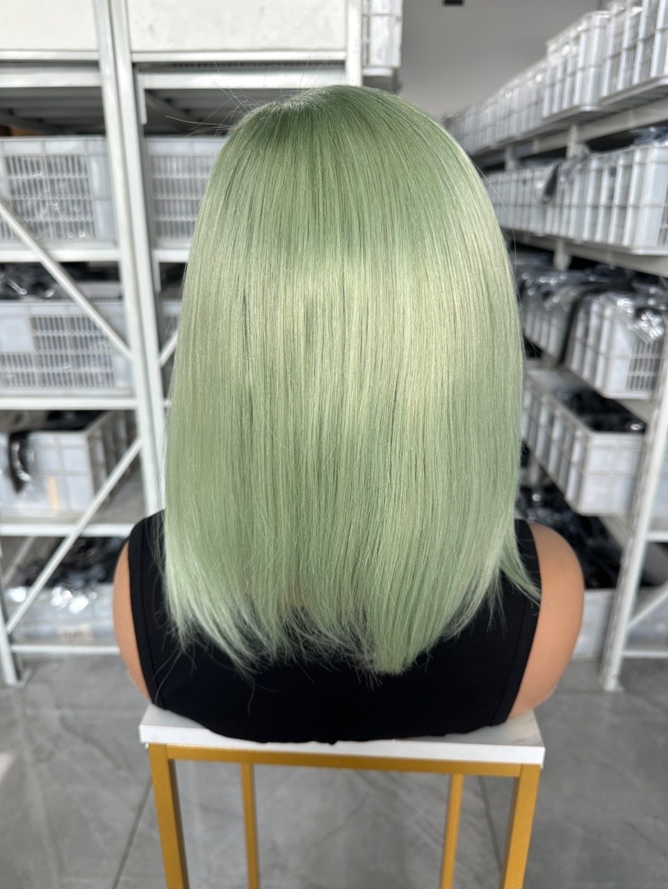 High Quality Green 10inch Bob Full Lace Wig Brazilian Human Hair For Black Women