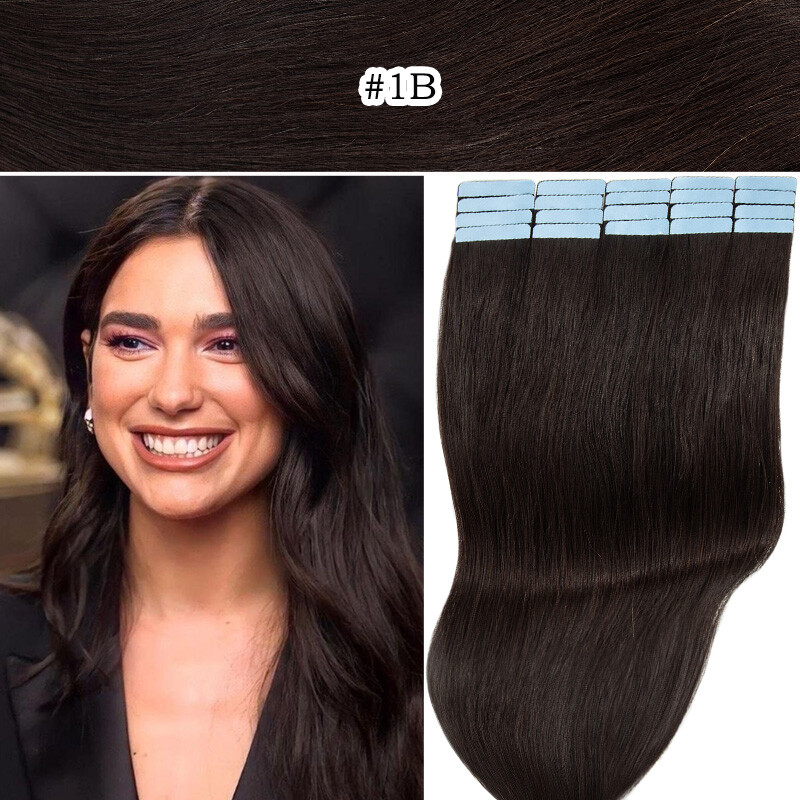 Traceless Tape In Real 100% Remy Human Hair Extensions Skin Weft Honey Brown