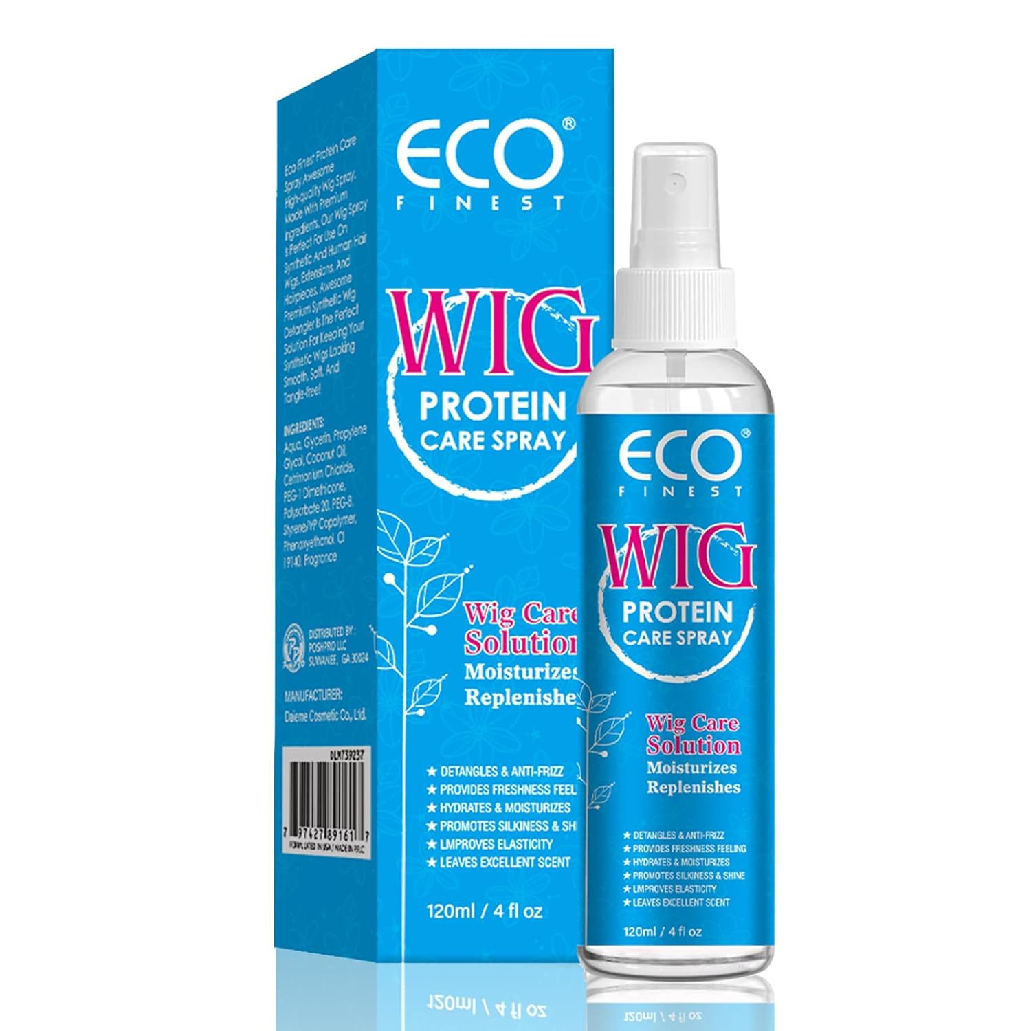 Wig Hair Care Spray for Synthetic and Natural Hair Wigs, Smooth and Anti-Frizz,