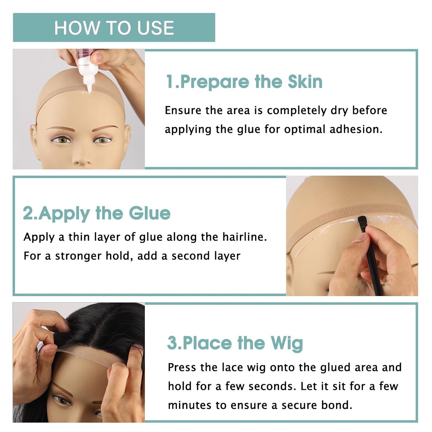 Wig Glue Strong Hold Waterproof Lace Adhesive Kit 1.7oz Wig Remover Gel