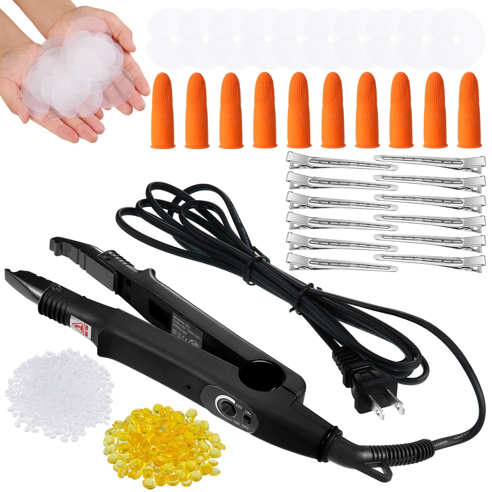 Hair Extensions Iron Fusion Keratin Heat Tool Heat Connector Wand with Fusion Gl