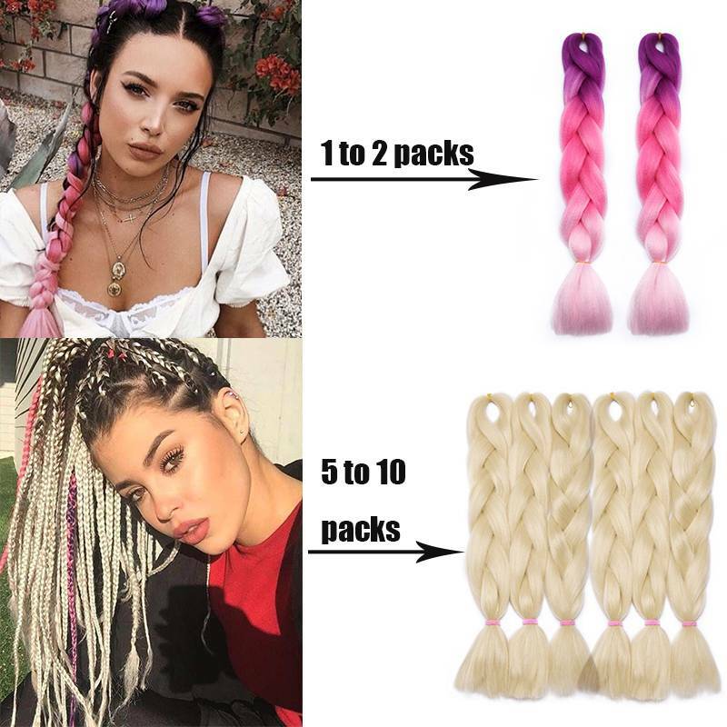 24″ Christmas Jumbo Braiding Hair Extensions Ombre Rainbow Twist Braids as Human