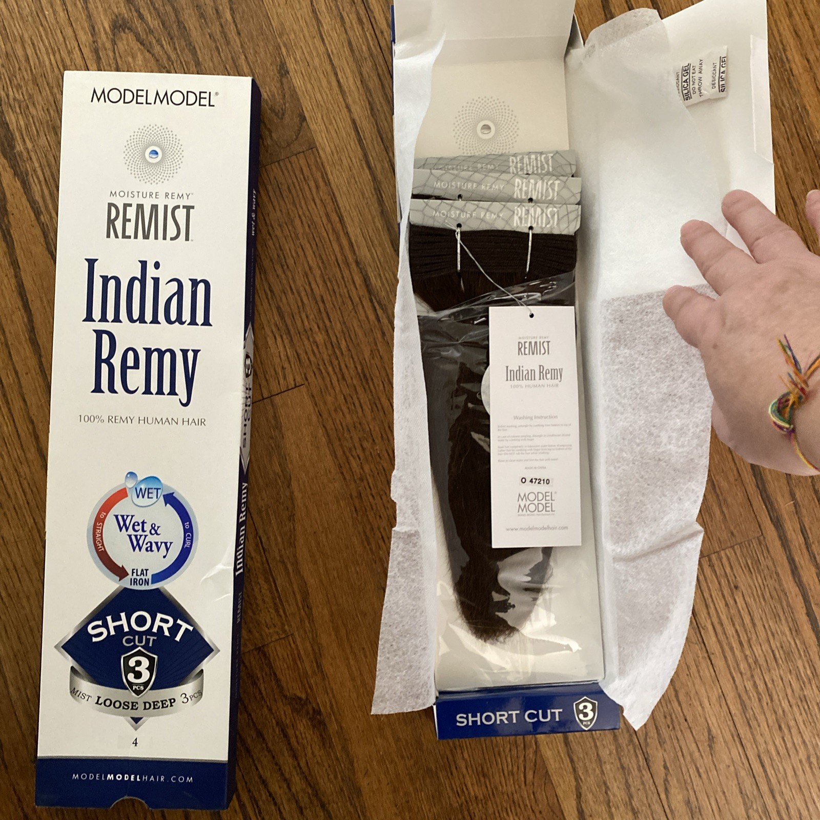 NIB Moisture Remy Rain Indian 100% Human Hair Wet & Wavy 3PcShort Cut Loose Deep