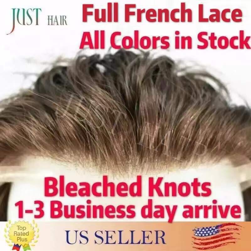 Full SWISS Lace Men Toupee Light Density Remy Hair System Replacement for Men US