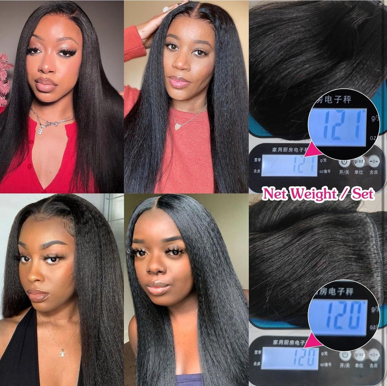 CZAAKX 20 inch Real Human Hair Clip in Hair Extensions, 120g