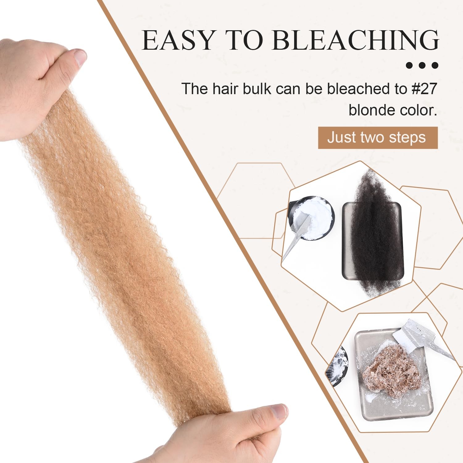 Originea Daixi Afro Kinkys Bulk Human Hair 50 Gram Fluffy Soft Kinky Curly Bulk