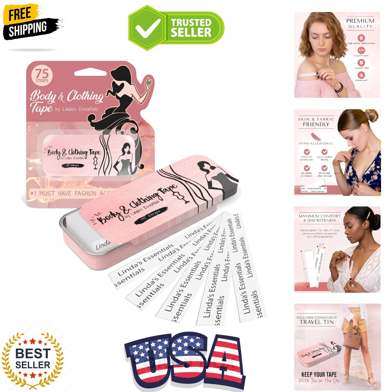 Double Sided Tape for Clothes, Body and Fashion 75 Strips | Clothing and Hem …