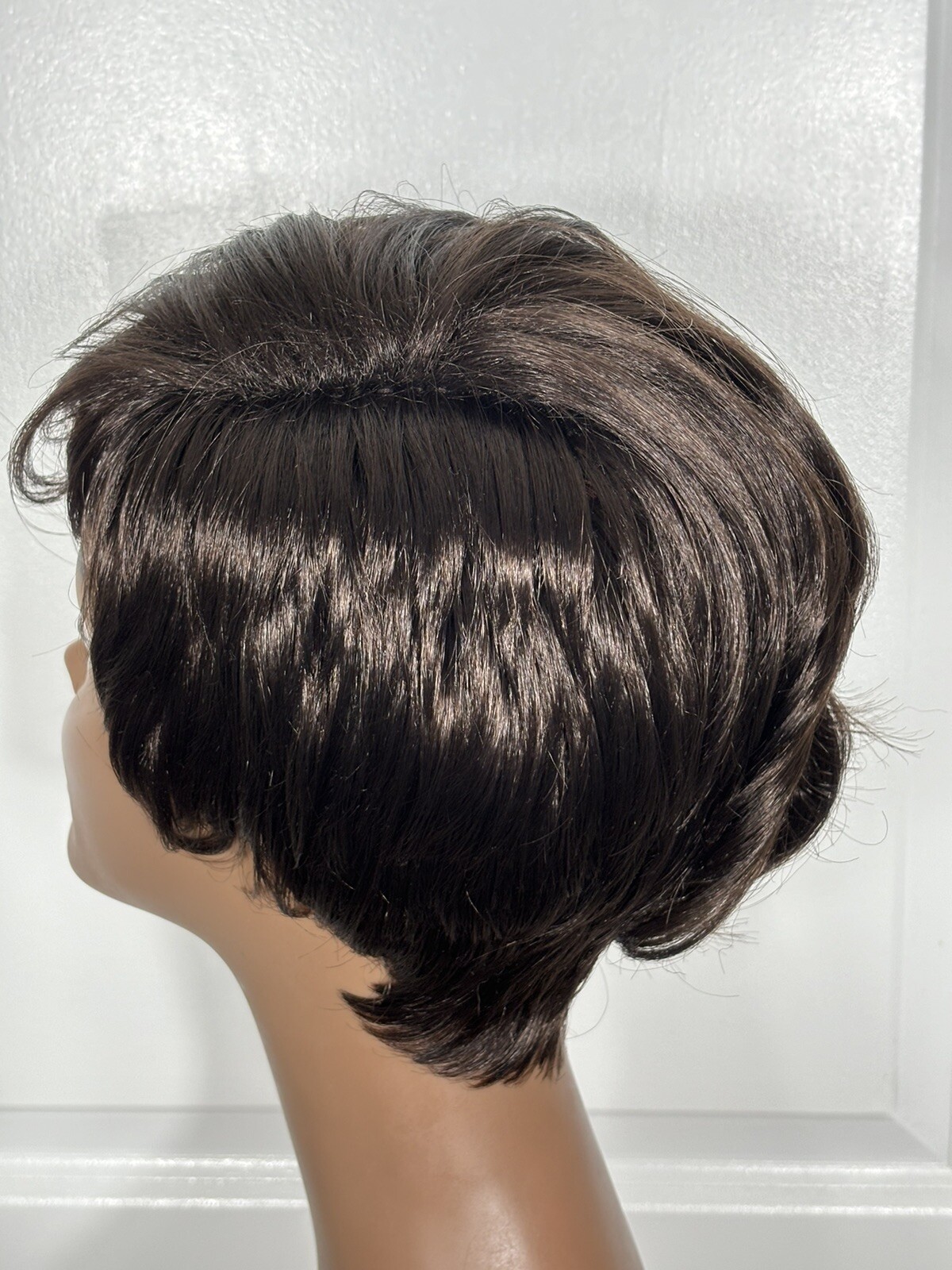 Diana Bohemian Asymmetrical Wig size Average Dark Brown Left Part CLEAN GUC J-5