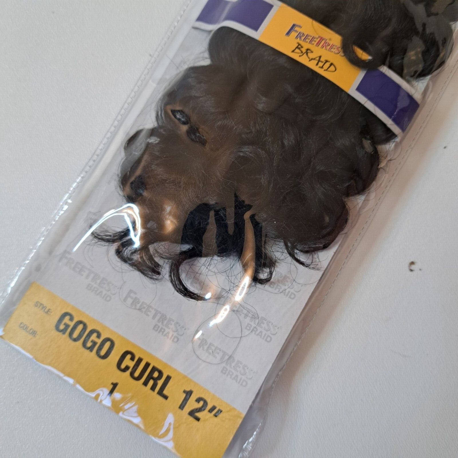 Freetress Synthetic Braiding Hair GOGO CURL 12″ Color 1 Jet Black