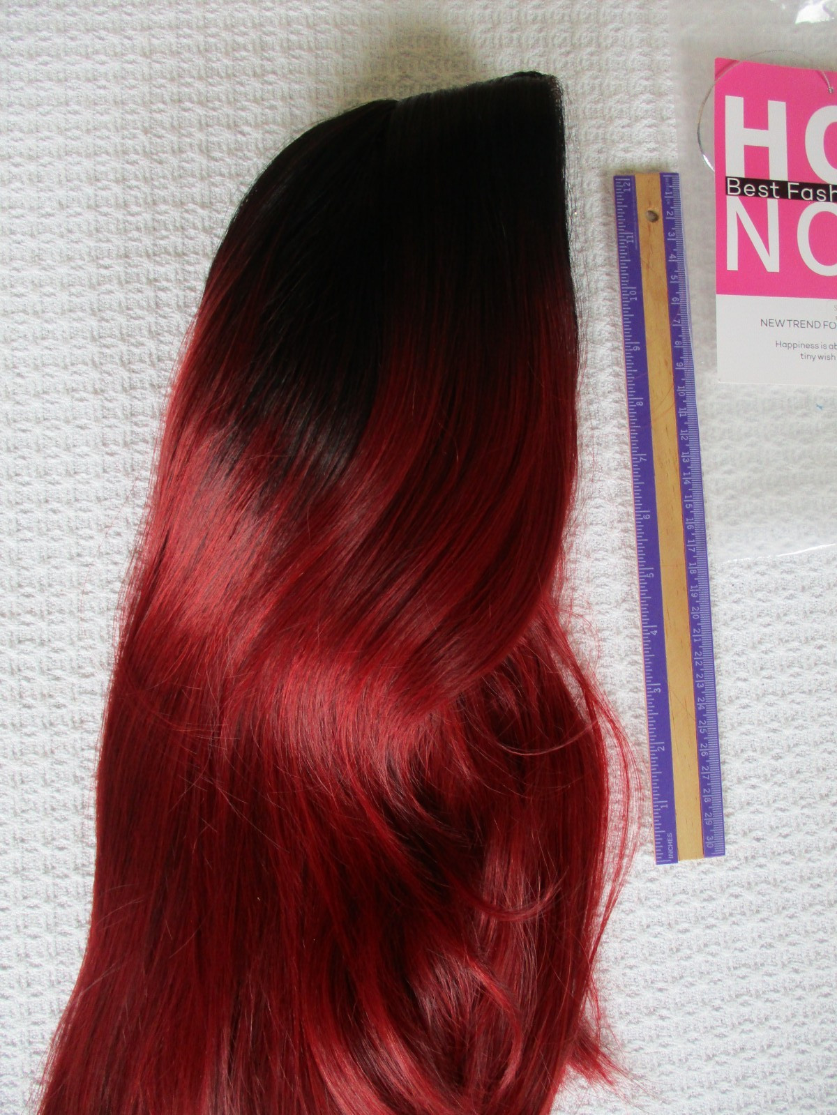 Red Black Ombre 26″ Straight Quality Wig Synthetic Washable Hot Now Lace front