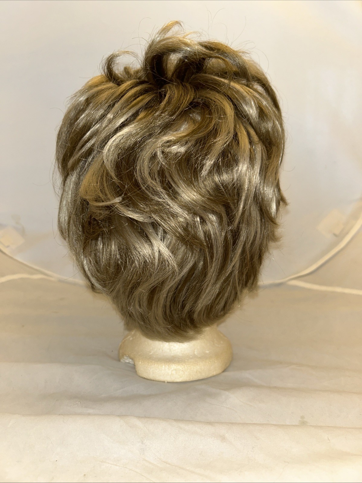 Vintage 100% Modacrylic Short Blonde Wavy Wig Made in Korea Cosplay Lace Front