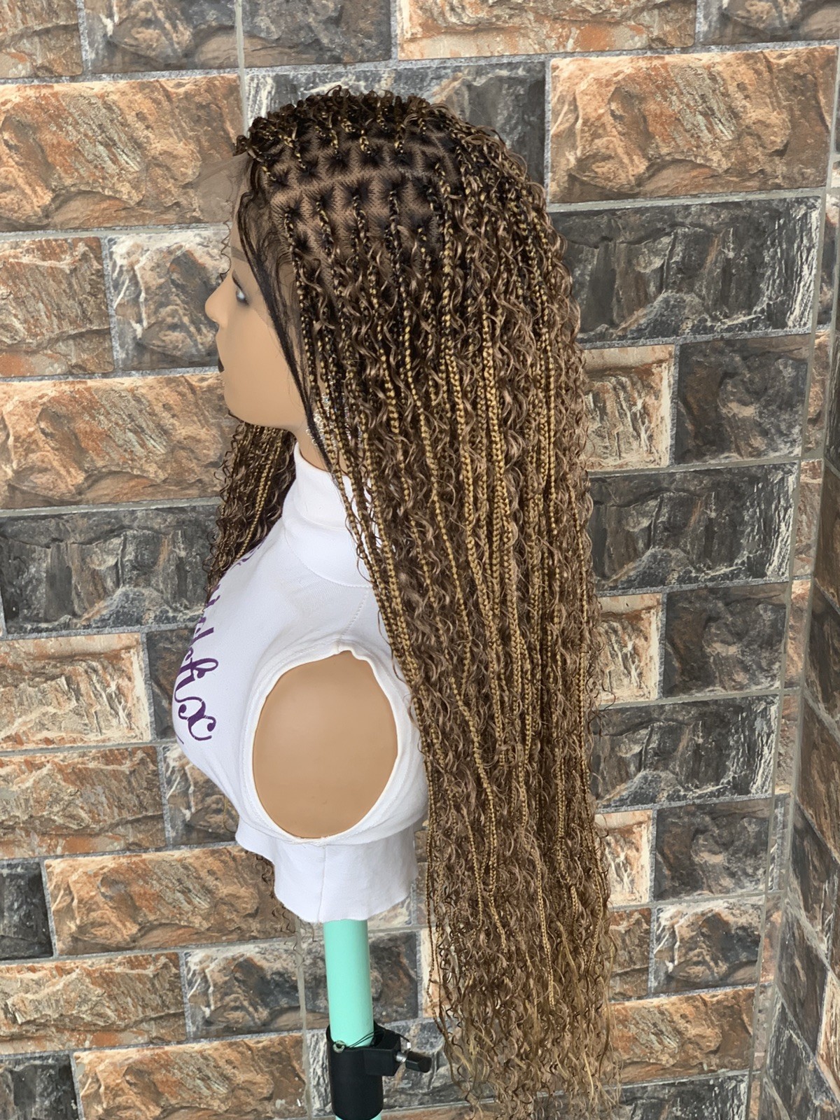 Tangle Free Boho Knotless Braided Wig Box braids Full lace braids wig Senegales