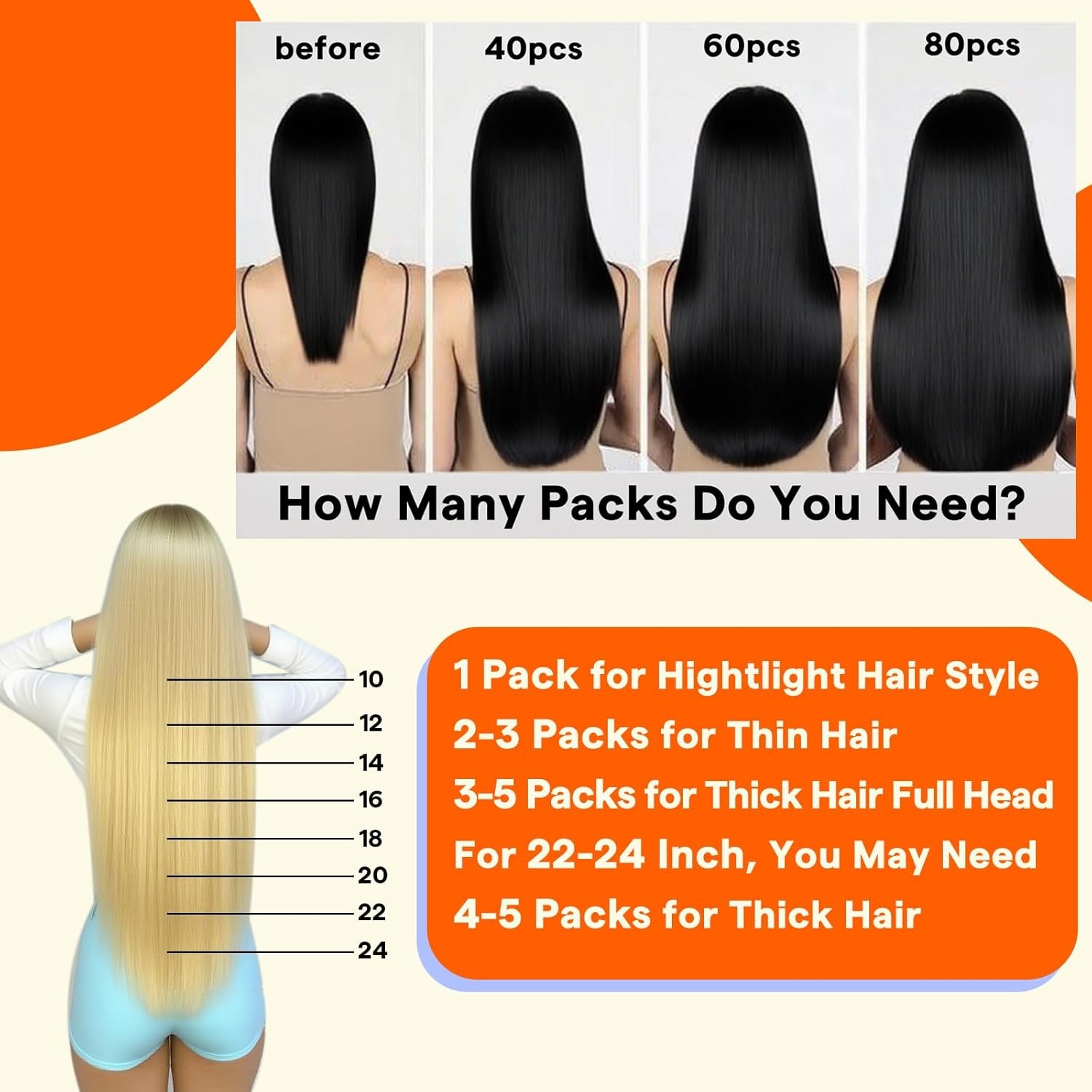 Full Shine FISHLINE 16″ Brown/Honey Blonde Wire Hair Extensions FP 4-24-4_80G4