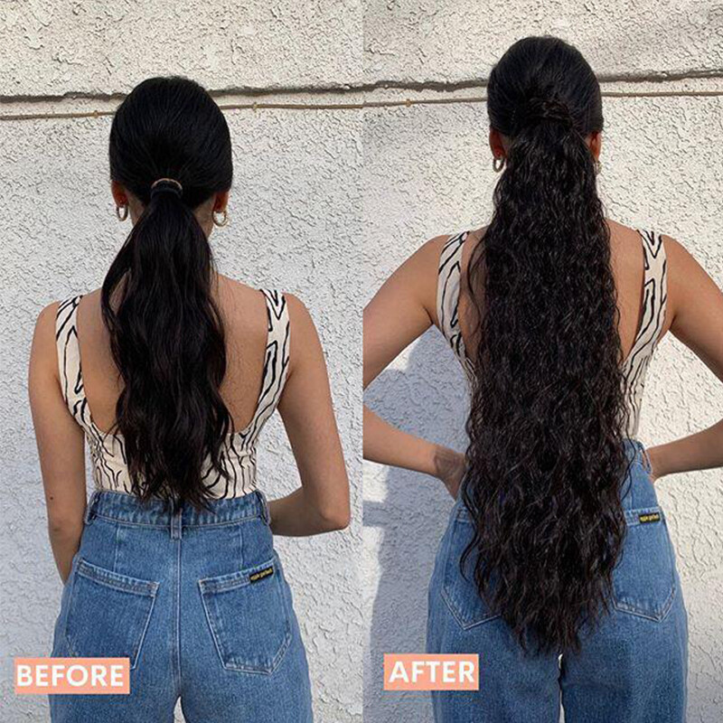 High Puff Kinky Curly Claw Ponytail Clip In Hair Extension Pony Tail For Human
