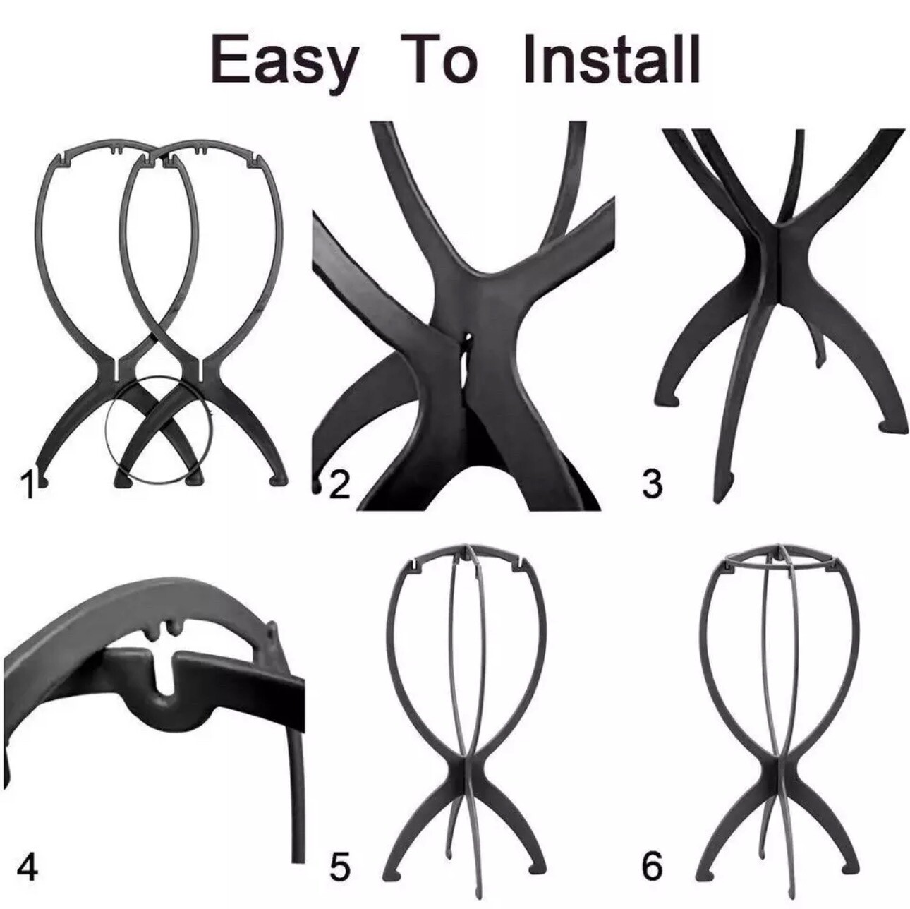 Collapsible Wig Stand Portable Wig Stand, Wig Dryer-3PCS New